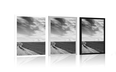 PLAKÁT ČAROKRÁSNÁ KRAJINA V ČERNOBÍLÉM PROVEDENÍ - ČERNOBÍLÉ - PLAKÁTY