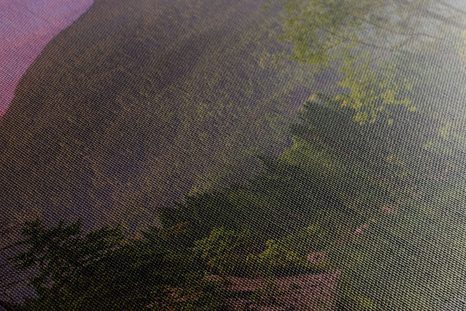 CANVAS PRINT SUNSET OVER A MOUNTAIN LANDSCAPE - PICTURES OF NATURE AND LANDSCAPE - PICTURES