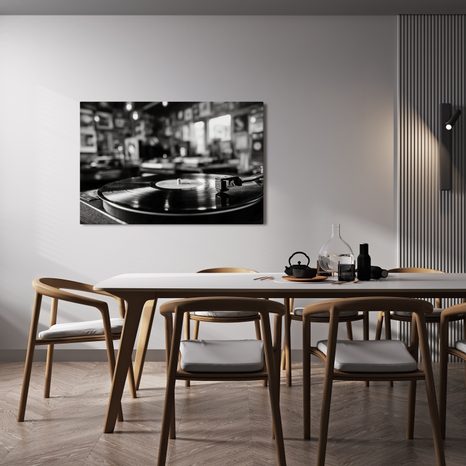 WANDBILD RETRO PLATTENSPIELER IM INTERIEUR - VINTAGE- UND RETRO-BILDER - BILDER