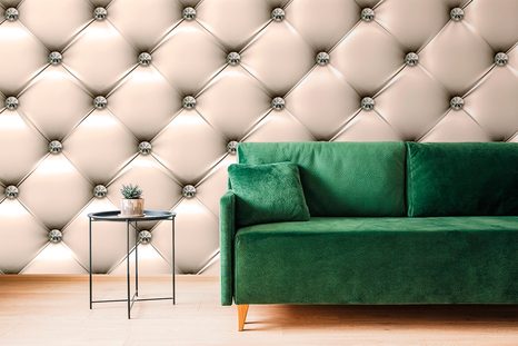 TAPET ELEGANȚĂ DE PIELE ÎN CULOARE CREM - TAPETE CU IMITAȚIE DE PIELE - TAPETURI