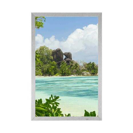 POSTER BEAUTIFUL BEACH ON THE ISLAND OF LA DIGUE - NATURE - POSTERS