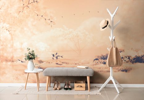 CARTA DA PARATI – TRA LE BRACCIA DEGLI ALBERI PEACH FUZZ - CARTA DA PARATI ALBERI - CARTA DA PARATI