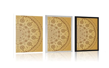 PLAKÁT OKRASNÁ MANDALA S KRAJKOU - FENG SHUI - PLAKÁTY