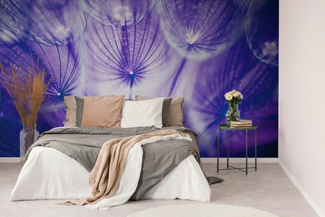 SAMOLEPÍCÍ TAPETA NEOBYČEJNÁ FIALOVÁ PAMPELIŠKA - SAMOLEPÍCÍ TAPETY - TAPETY