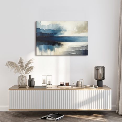 WANDBILD BERÜHRUNGEN DER WELLEN AM UNENDLICHEN HORIZONT - WANDBILDER ABSTRAKTE FORMEN - BILDER