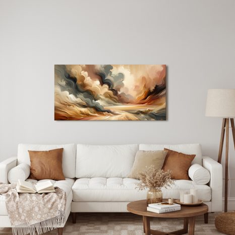 WANDBILD WIRBELNDE WOLKEN BEIM SONNENUNTERGANG - WANDBILDER ABSTRAKTE FORMEN - BILDER