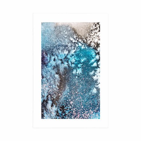 POSTER WITH MOUNT ABSTRACTION FROM WATERCOLOR COLORS - ABSTRACT AND PATTERNED - POSTERS