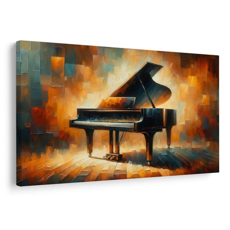 WANDBILD KLAVIER IM GLANZ DER KUNST - WANDBILD IMITATION VON ÖLGEMÄLDE - BILDER