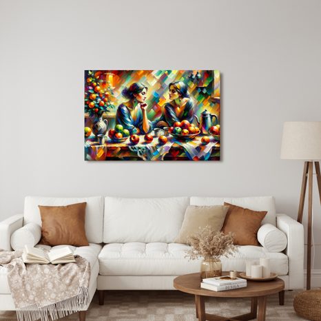 OBRAZ DÁMY U STOLU S OVOCEM - OBRAZY ŽENY - OBRAZY