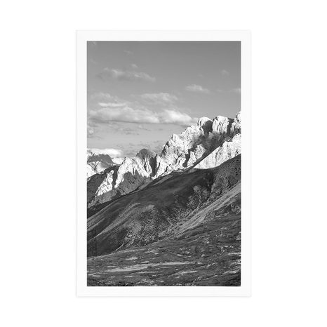 PLAKÁT NÁDHERNÝ VÝHLED Z HOR V ČERNOBÍLÉM PROVEDENÍ - ČERNOBÍLÉ - PLAKÁTY