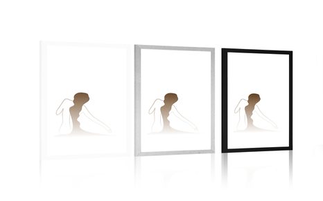 POSTER MIT PASSEPARTOUT GEHEIMNIS DES WEIBLICHEN KÖRPERS - FRAUEN - POSTER