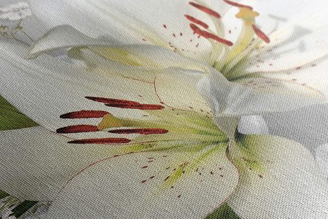 CANVAS PRINT WHITE LILY ON AN INTERESTING BACKGROUND - PICTURES - 🔥 TOTAL SALE 🔥