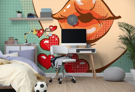 SAMOLEPÍCÍ TAPETA POP ART POLIBEK PLNÝ LÁSKY - SAMOLEPÍCÍ TAPETY - TAPETY