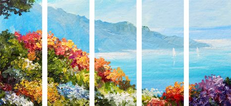 5-RÉSZES KÉP KILÁTÁS A TENGERRE - TERMÉSZET- ÉS TÁJKÉPEK - KÉPEK