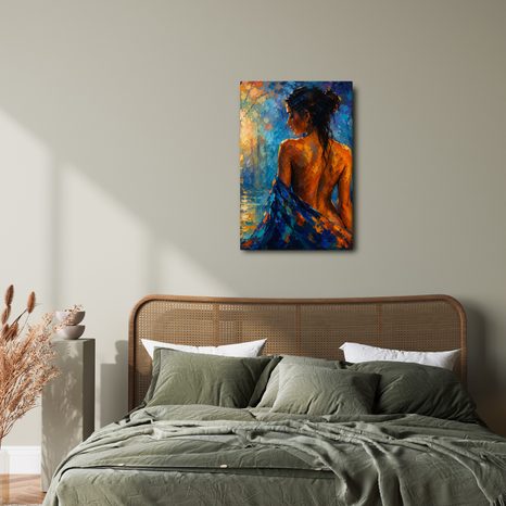 TABLEAU SUR TOILE – SILHOUETTE MYSTÉRIEUSE AU CRÉPUSCULE - TABLEAUX DE FEMMES - TABLEAUX