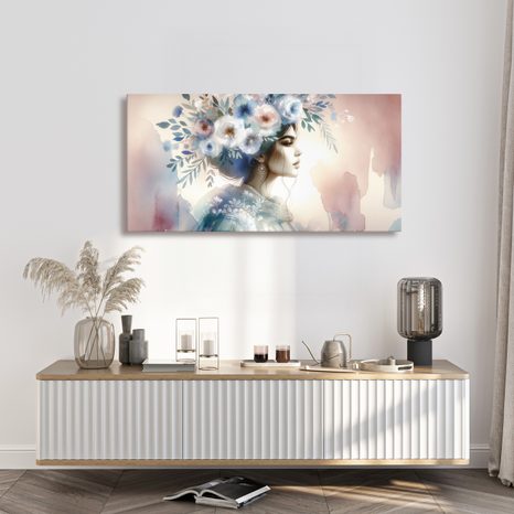 OBRAZ ŽENA S KVĚTINOVOU KORUNOU - OBRAZY ŽENY - OBRAZY