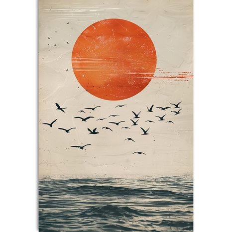 STAMPA SU TELA – JAPANDI LUNA SUL MARE - JAPANDI QUADRI - STAMPE E QUADRI