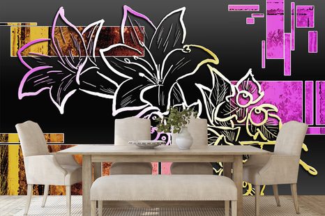 TAPETA KVĚTINOVÁ ILUSTRACE - ABSTRAKTNÍ TAPETY - TAPETY