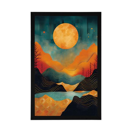 PLAKÁT ABSTRAKTNÍ ZÁPAD SLUNCE S NÁDECHEM LUXUSU - VÝCHOD A ZÁPAD SLUNCE - PLAKÁTY