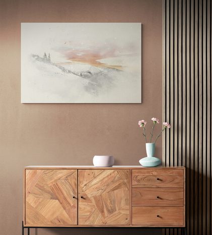 CANVAS SCHILDERIJ ONDERGAANDE ZON BOVEN BESNEEUWDE BERGEN - SCHILDERIJEN - MEGA UITVERKOOP TOT 70% 🔥