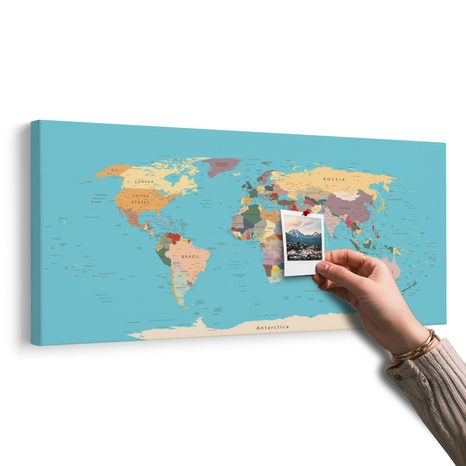 OBRAZ NA KORKU MAPA SVETA S NÁZVAMI - OBRAZY NA KORKU - OBRAZY