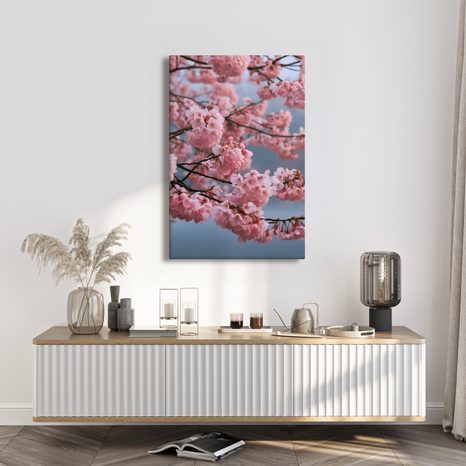 CANVASTAVLA SKIRA GRENAR MED ROSA BLOMMOR - BLOMTAVLOR - TAVLOR