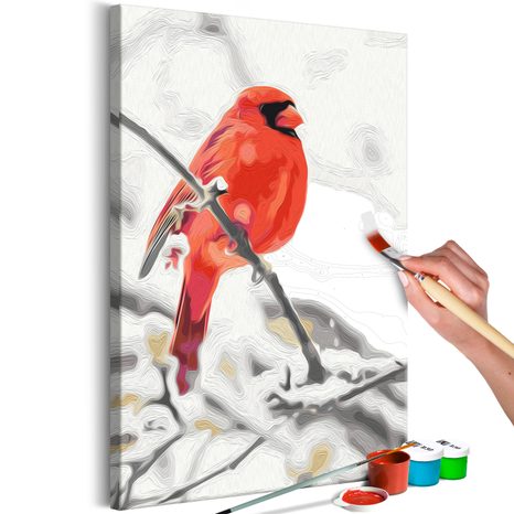 PICTURE PAINTING BY NUMBERS BIRD ON A BRANCH