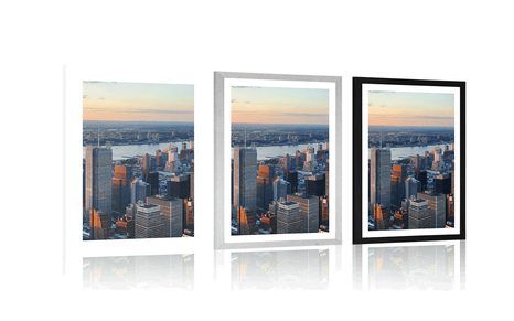 PLAKAT S PASPARTUOM PANORAMA GRADA NEW YORKA - GRADOVI - PLAKATI