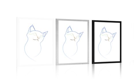 PLAKÁT S PASPARTOU BAREVNÉ LINIE KOČKY - MOTIVY Z NAŠÍ DÍLNY - PLAKÁTY