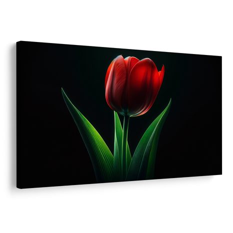 TABLEAU SUR TOILE – ÉLÉGANCE DES TULIPES ROUGES - TABLEAUX - 🔥 VENTE TOTALE