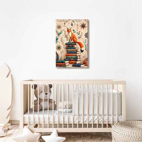 OBRAZ LIŠKY A KOUZELNÁ KNIHOVNA - OBRAZY ZVÍŘAT - OBRAZY