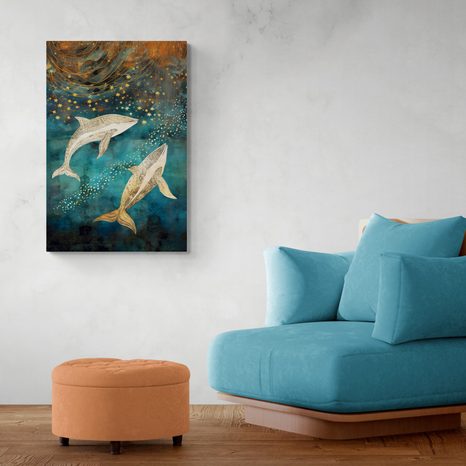 OBRAZ VELRYBY V MAGICKÉM OCEÁNU - OBRAZY PODMOŘSKÝ SVĚT - OBRAZY
