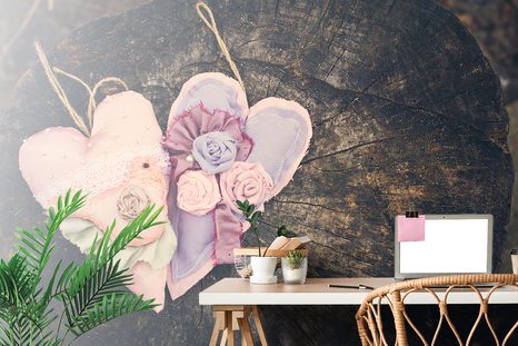 SAMOLEPÍCÍ FOTOTAPETA HANDMADE SRDÍČKA NA PAŘEZU - SAMOLEPÍCÍ TAPETY - TAPETY