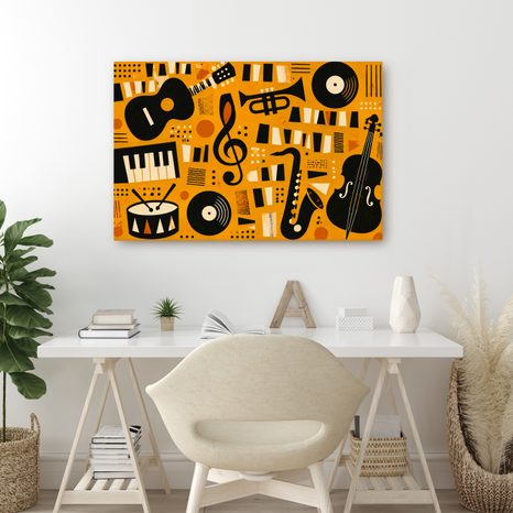 WANDBILD MUSIKALISCHE HARMONIE IN ABSTRAKTION - MUSIKBILDER - BILDER