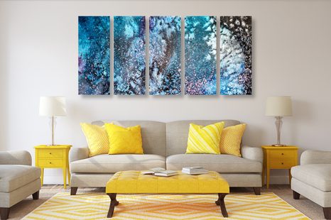 TABLOU 5-PIESE ABSTRACȚIE DIN ACUARELĂ - TABLOURI ABSTRACTE - TABLOURI