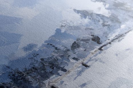 WANDBILD SCHNEEBESCHERUNG IM WALD - WANDBILD IMITATION VON ÖLGEMÄLDE - BILDER