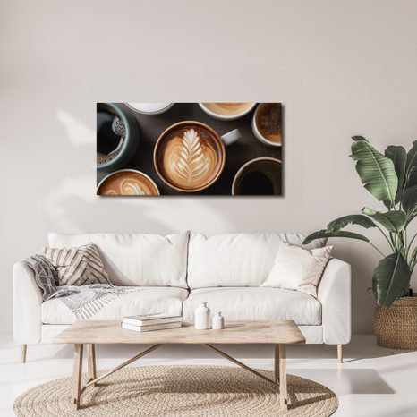 OBRAZ KÁVOVÁ POHODA NA STOLE - OBRAZY JÍDLA A NÁPOJE - OBRAZY