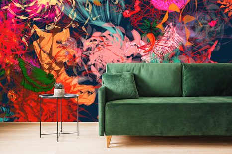 SELBSTKLEBENDE TAPETE ABSTRAKTE BLUMEN - SELBSTKLEBENDE TAPETEN - TAPETEN