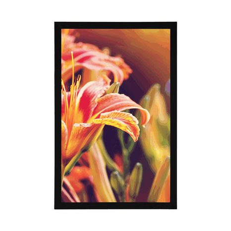 PLAKÁT KRÁSNĚ KVETOUCÍ KVĚTINY V ZAHRADĚ - KVĚTINY - PLAKÁTY