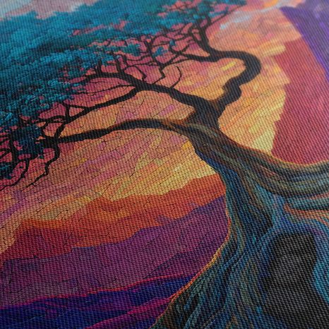 WANDBILD LEBENSBAUM BEI SONNENUNTERGANG - BILDER BÄUME DES LEBENS - BILDER