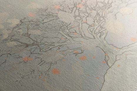 WANDBILD GEMALTER HERBSTBAUM - BILDER BÄUME DES LEBENS - BILDER