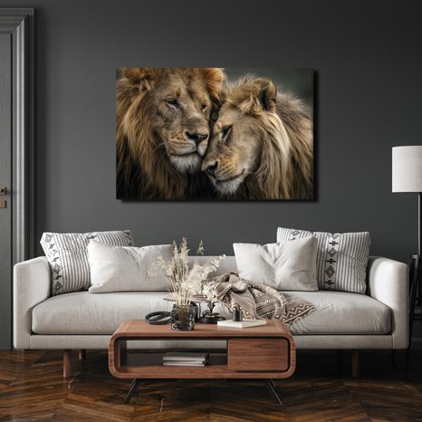 OBRAZ LVÍ LÁSKA V DIVOČINĚ - OBRAZY LVI A TYGŘI - OBRAZY