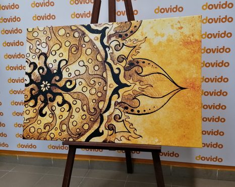 КАРТИНА НА ПЛАТНО – МАНДАЛА С ВИНТИДЖ НОТКА - ФЪН ШУЙ КАРТИНИ - КАРТИНИ