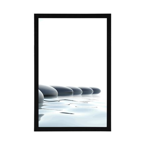 POSTER – PIETRE ZEN NEL FIUME - FENG SHUI - POSTER