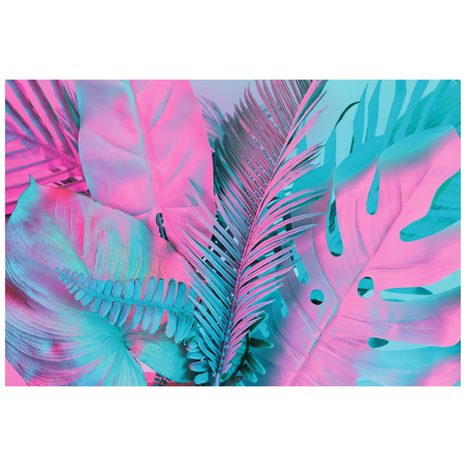 SAMOLEPIACA TAPETA PALMOVÉ LISTY V NEOBYČAJNÝCH FARBÁCH - SAMOLEPIACE TAPETY - TAPETY