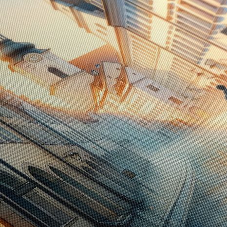 OBRAZ PROCHÁZKA RANNÍ ULICÍ - OBRAZY MĚSTA - OBRAZY