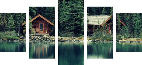 5-TEILIGES WANDBILD YOHO PARK IN KANADA - BILDER VON NATUR UND LANDSCHAFT - BILDER