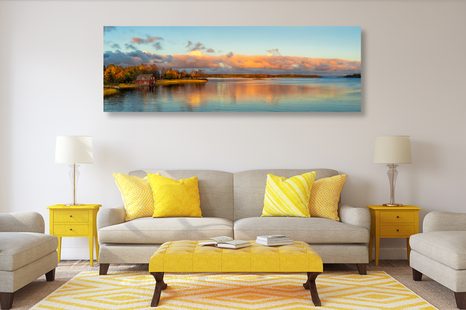 OBRAZ ZÁPAD SLUNCE NAD JEZEREM - OBRAZY PŘÍRODY A KRAJINY - OBRAZY