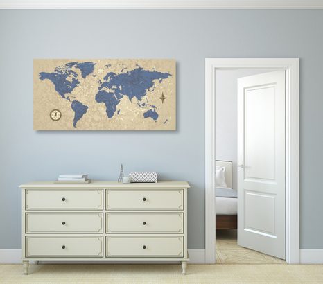 KÉP VILÁG TÉRKÉP RETRO STÍLUSBAN - TÉRKÉPES KÉPEK - KÉPEK