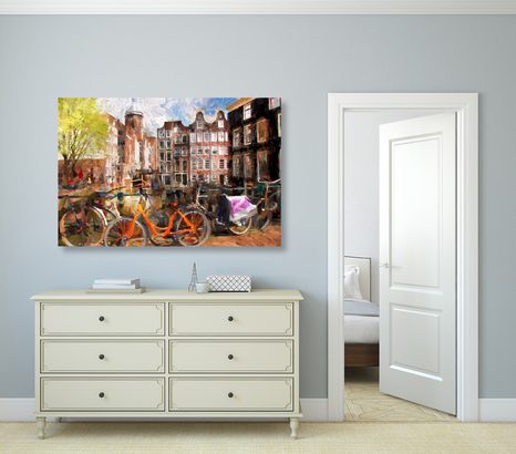 OBRAZ KRESLENÝ AMSTERDAM - VINTAGE A RETRO OBRAZY - OBRAZY